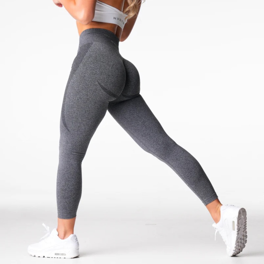 Black Speckled Mid Rise Contour Seamless Leggings